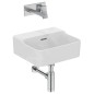 Ideal Standard Conca Ceram - Lave-main 400x350 mm, avec trop-plein, sans trou pour robinet, blanc T381101