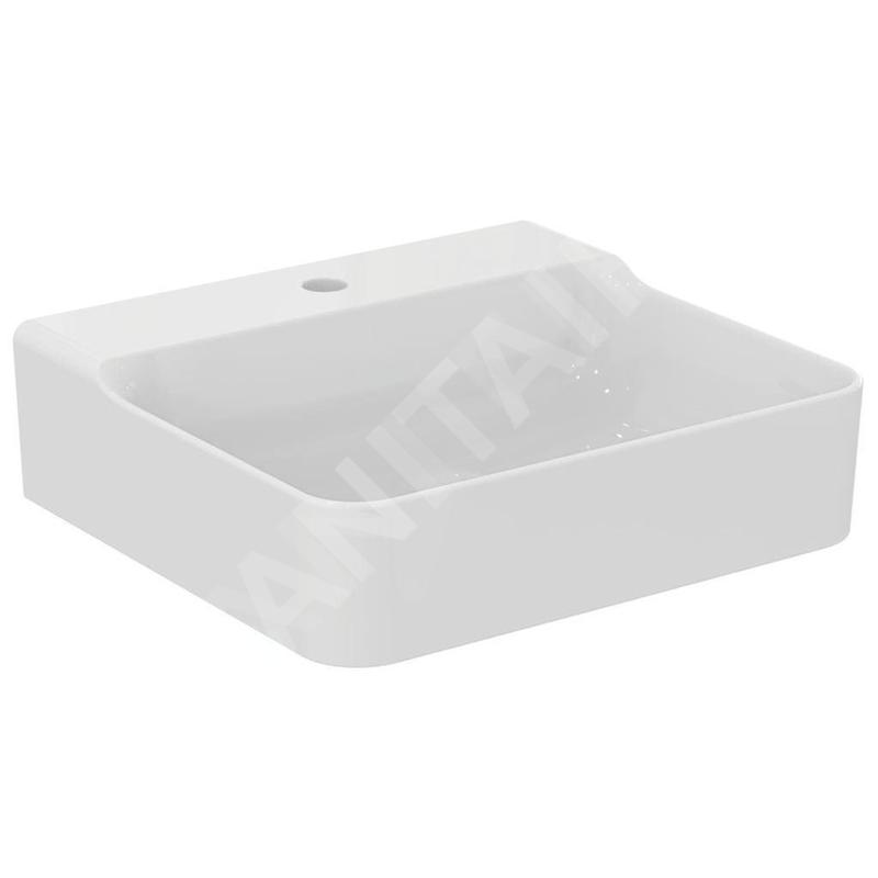 Ideal Standard Conca Ceram - Lavabo à poser 500x450 mm, sans trop-plein, trou pour robinet, blanc T381501