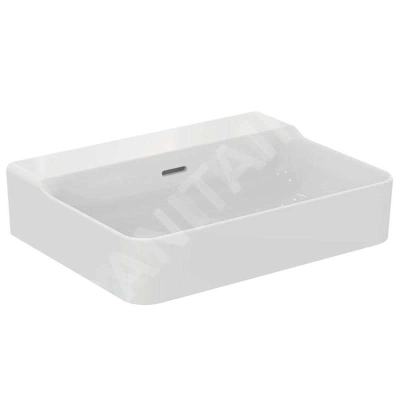Ideal Standard Conca Ceram - Lavabo à poser 600x450 mm, avec trop-plein, sans trou pour robinet, blanc T382201 Ideal Standard Conca Ceram - Lavabo à poser 600x450 mm, avec trop-plein, sans trou pour robinet, blanc T382201