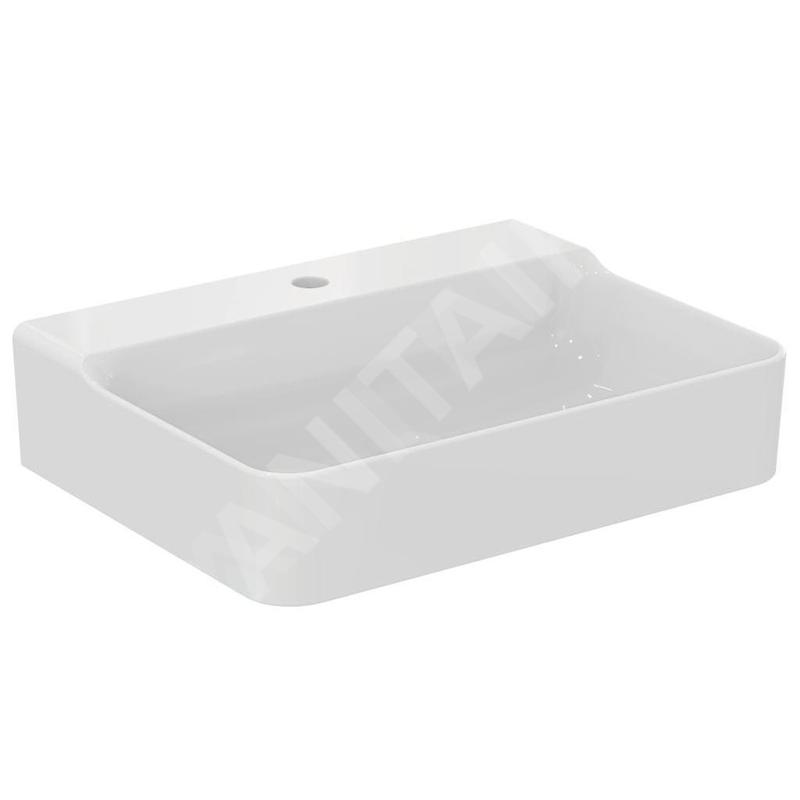 Ideal Standard Conca Ceram - Lavabo à poser 600x450 mm, sans trop-plein, trou pour robinet, blanc T382301 Ideal Standard Conca Ceram - Lavabo à poser 600x450 mm, sans trop-plein, trou pour robinet, blanc T382301