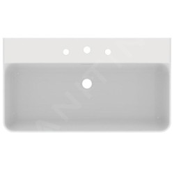 Ideal Standard Conca Ceram - Lavabo à poser 800x450 mm, avec trop-plein, 3 trous pour robinet, blanc T382701