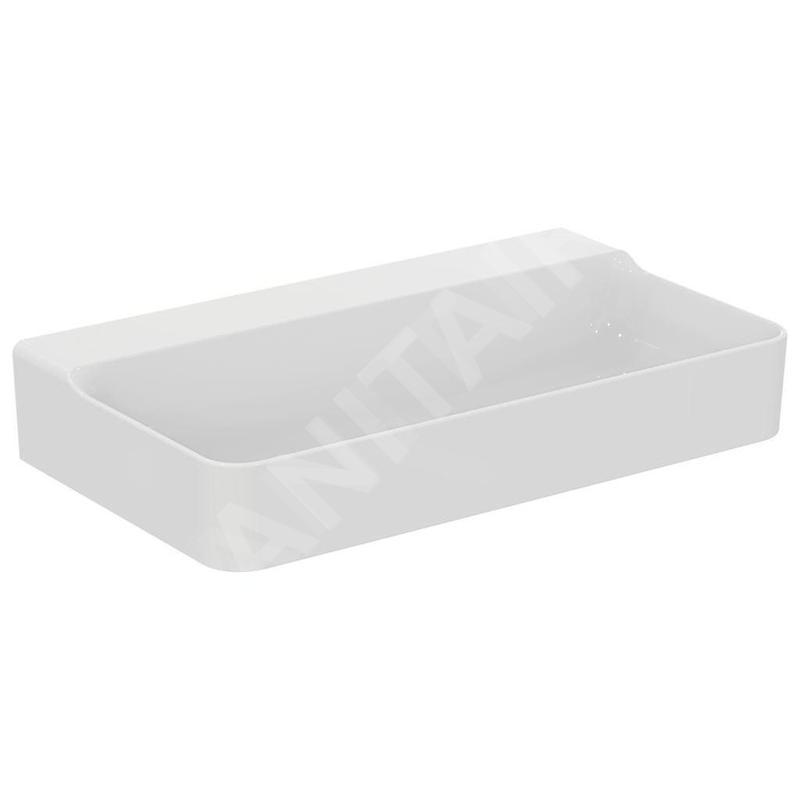 Ideal Standard Conca Ceram - Lavabo à poser 800x450 mm, sans trop-plein, sans trou pour robinet, blanc T383101 Ideal Standard Conca Ceram - Lavabo à poser 800x450 mm, sans trop-plein, sans trou pour robinet, blanc T383101