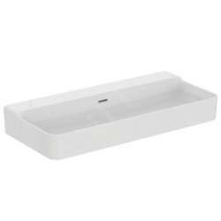 Ideal Standard Conca Ceram - Lavabo à poser 1000x450 mm, avec trop-plein, sans trou pour robinet, blanc T383401