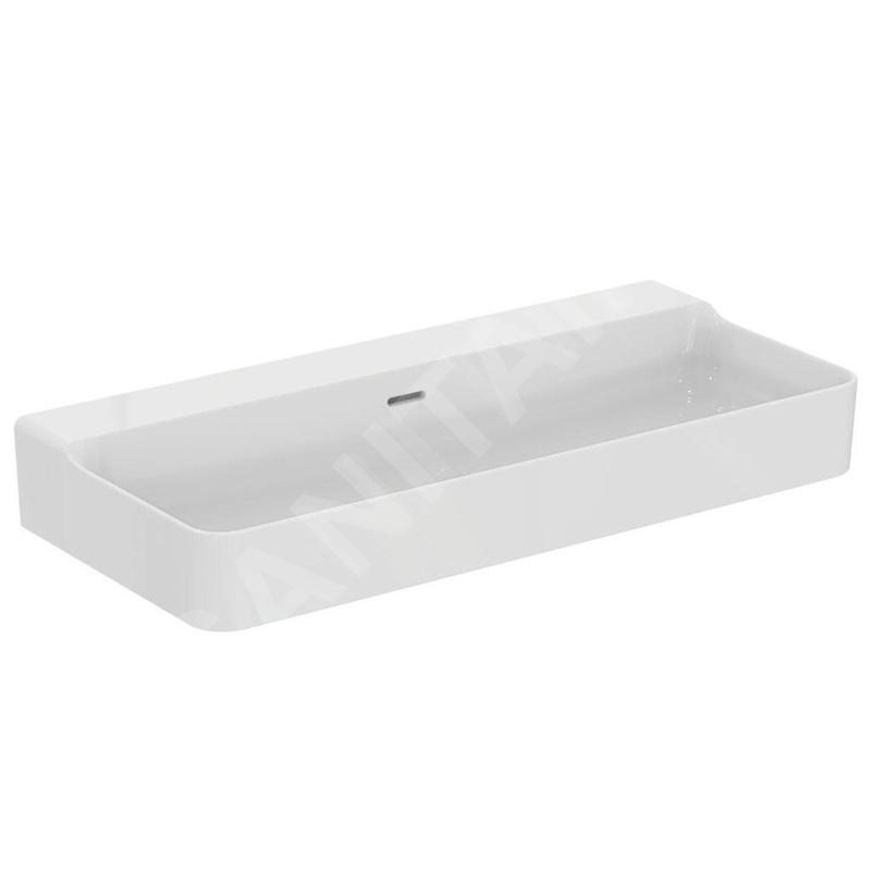 Ideal Standard Conca Ceram - Lavabo à poser 1000x450 mm, avec trop-plein, sans trou pour robinet, blanc T383401 Ideal Standard Conca Ceram - Lavabo à poser 1000x450 mm, avec trop-plein, sans trou pour robinet, blanc T383401