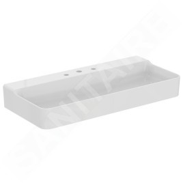Ideal Standard Conca Ceram - Lavabo à poser 1000x450 mm, sans trop-plein, 3 trous pour robinet, blanc T383601