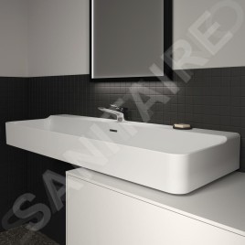 Ideal Standard Conca Ceram - Lavabo à poser 1200x450 mm, avec trop-plein, trou pour robinet, blanc T383801