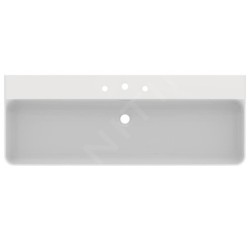 Ideal Standard Conca Ceram - Lavabo à poser 1200x450 mm, avec trop-plein, 3 trous pour robinet, blanc T384001