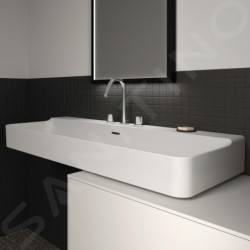 Ideal Standard Conca Ceram - Lavabo à poser 1200x450 mm, avec trop-plein, 3 trous pour robinet, blanc T384001