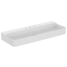 Ideal Standard Conca Ceram - Lavabo à poser 1200x450 mm, sans trop-plein, 3 trous pour robinet, blanc T384301