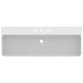 Ideal Standard Conca Ceram - Lavabo à poser 1200x450 mm, sans trop-plein, 3 trous pour robinet, blanc T384301