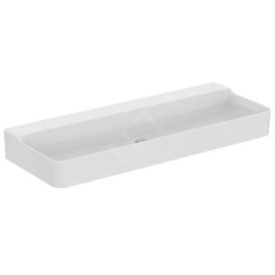 Ideal Standard Conca Ceram - Double-lavabo à poser 1200x450 mm, sans trop-plein, sans trou pour robinet, blanc T384501