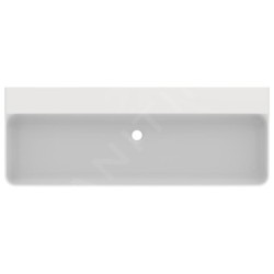 Ideal Standard Conca Ceram - Double-lavabo à poser 1200x450 mm, sans trop-plein, sans trou pour robinet, blanc T384501