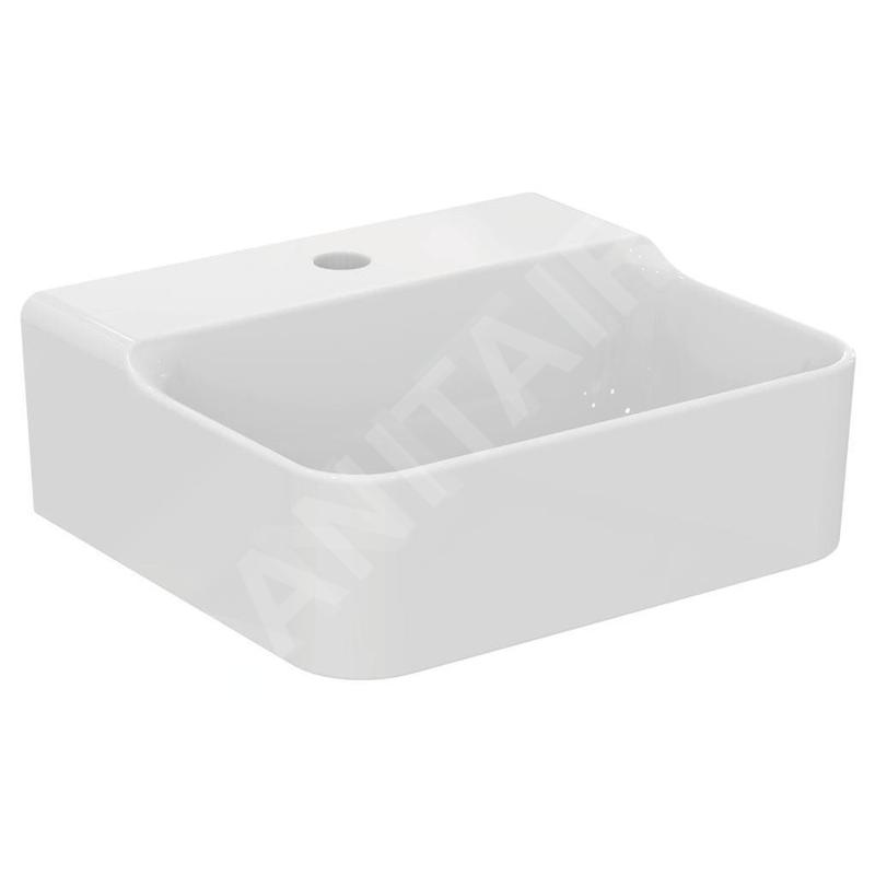 Ideal Standard Conca Ceram - Lave-main 400x350 mm, sans trop-plein, trou pour robinet, blanc T387401