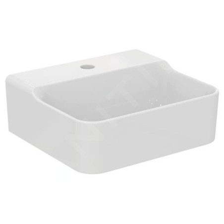 Ideal Standard Conca Ceram - Lave-main 400x350 mm, sans trop-plein, trou pour robinet, blanc T387401