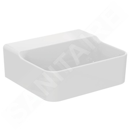 Ideal Standard Conca Ceram - Lave-main à poser 400x350 mm, sans trop-plein, sans trou pour robinet, blanc T387901