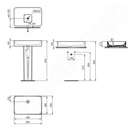 Ideal Standard Conca Ceram - Colonne 755x185x170 mm, blanc T388001