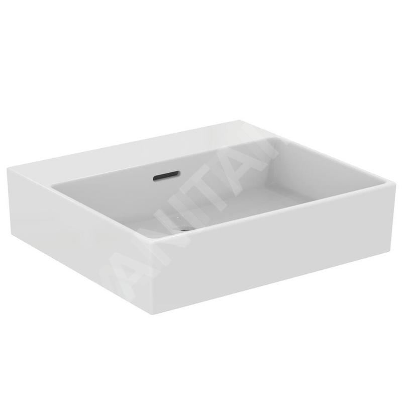 Ideal Standard Extra - Lavabo à poser 500x450 mm, avec trop-plein, sans trou pour robinet, blanc T388601