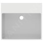 Ideal Standard Extra - Lavabo à poser 500x450 mm, avec trop-plein, sans trou pour robinet, blanc T388601