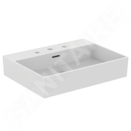 Ideal Standard Extra - Lavabo à poser 600x450 mm, avec trop-plein, 3 trous pour robinet, blanc T389001