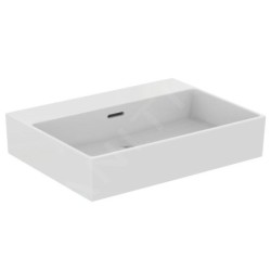 Ideal Standard Extra - Lavabo à poser 600x450 mm, avec trop-plein, sans trou pour robinet, blanc T389101