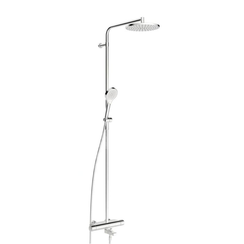 Hansa Viva - Set de douche avec thermostat de baignoire, diamètre 25 mm, 3 jets, chrome 65162201