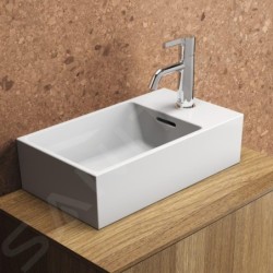 Ideal Standard Extra - Lave-main à poser 450x250 mm, avec trop-plein, trou pour robinet à droite, blanc T392301