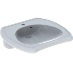 Geberit Vitalis - Lavabo adapté aux PMR, 550x550x150 mm, avec trop-plein, trou pour le robinet, blanc 501.542.01.1