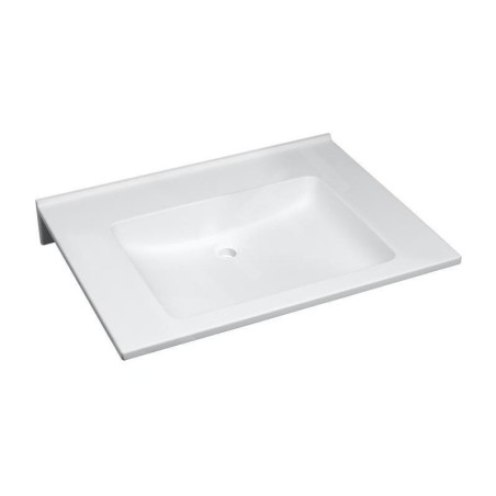 Geberit Publica - Lavabo adapté aux PMR, 700x550x115 mm, sans trop-plein, sans trou pour le robinet, blanc alpin 501.042.11.1