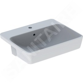 Geberit VariForm - Vasque semi-encastrée, 550x450 mm, avec trop-plein, trou pour robinetterie, blanc 500.681.01.1