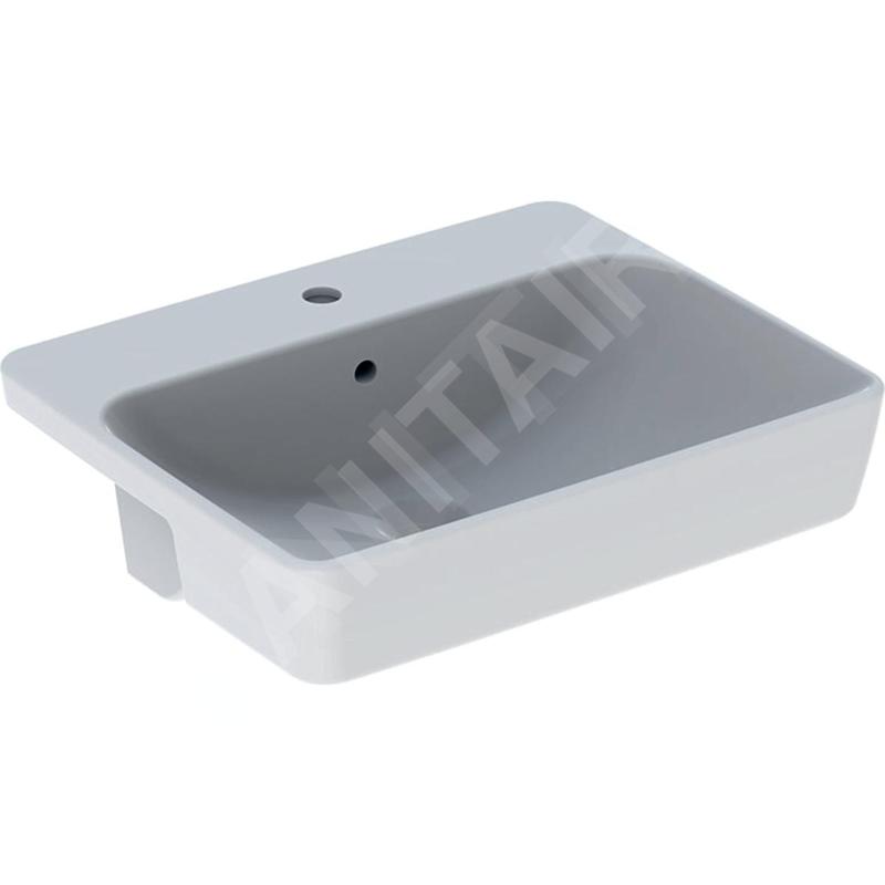 Geberit VariForm - Vasque semi-encastrée, 550x450 mm, avec trop-plein, trou pour robinetterie, blanc 500.681.01.1 Geberit VariForm - Vasque semi-encastrée, 550x450 mm, avec trop-plein, trou pour robinetterie, blanc 500.681.01.1