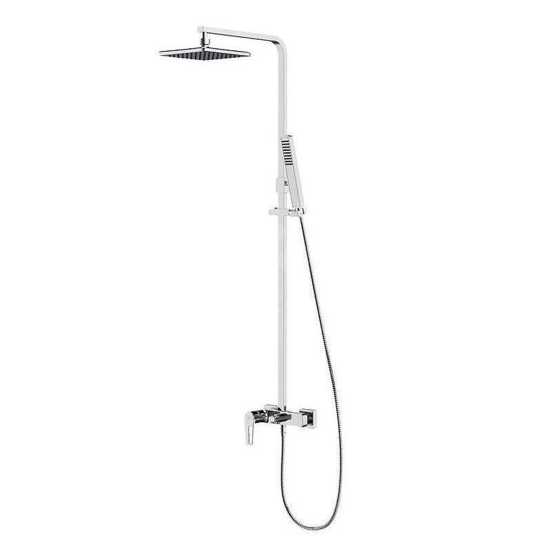 Cersanit Mille - Set de douche avec mitigeur, 20x20 cm, chrome S951-339