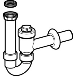 Geberit Accessoires - Siphon en tube fermable, clapet anti-retour, sortie horizontale, d 50 mm 152.861.11.1