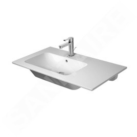 Duravit ME by Starck - Lavabo asymétrique 830x490 mm, 1 trou pour robinetterie à gauche, blanc mat 2345833200