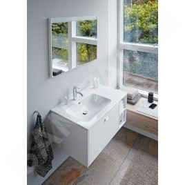 Duravit ME by Starck - Lavabo asymétrique 830x490 mm, 1 trou pour robinetterie à gauche, blanc mat 2345833200