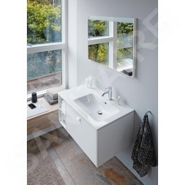 Duravit ME by Starck - Lavabo asymétrique 830x490 mm, 1 trou pour robinetterie à droite, blanc 2346830000