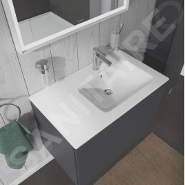 Duravit ME by Starck - Lavabo asymétrique 830x490 mm, 1 trou pour robinetterie à droite, blanc 2346830000