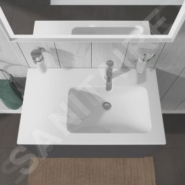 Duravit ME by Starck - Lavabo asymétrique 830x490 mm, 1 trou pour robinetterie à droite, blanc 2346830000