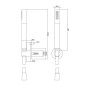 Cersanit Inverto - Set de pommeau de douche, support et flexible, noir S951-399