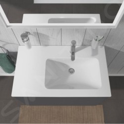 Duravit ME by Starck - Lavabo asymétrique 830x490 mm, 1 trou pour robinetterie à droite, avec WonderGliss, blanc 23468300001