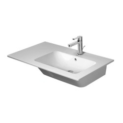 Duravit ME by Starck - Lavabo asymétrique 830x490 mm, 1 trou pour robinetterie à droite, avec WonderGliss, blanc mat 23468332001