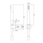 Cersanit Inverto - Set de pommeau de douche, support et flexible, doré S951-400
