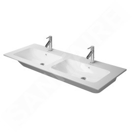 Duravit ME by Starck - Double-lavabo 1300x490 mm, avec 2 trous pour robinet, blanc alpin 2336133200