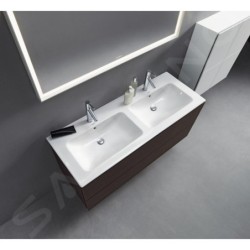 Duravit ME by Starck - Double-lavabo 1300x490 mm, avec 2 trous pour robinet, avec WonderGliss, blanc alpin 23361332001