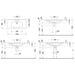 Duravit ME by Starck - Meuble-lavabo 1030x490 mm, WonderGliss, blanc mat 23361032601