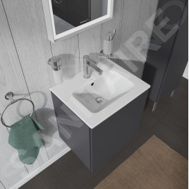 Duravit ME by Starck - Meuble-lavabo 530x430 mm, avec 1 trou pour robinetterie, avec WonderGliss, blanc 23365300001