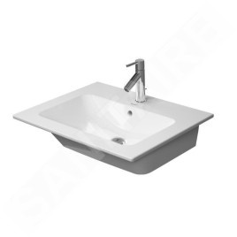 Duravit ME by Starck - Meuble-lavabo 630x490 mm, avec 1 trou pour robinetterie, avec WonderGliss, blanc mat 23366332001