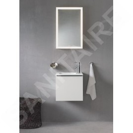 Duravit ME by Starck - Lave-mains pour meuble 430x300 mm, avec 1 trou pour robinetterie, avec WonderGliss, blanc mat 07234332411