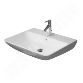 Duravit ME by Starck - Lavabo 650x490 mm, 1 trou pour robinetterie, avec WonderGliss, blanc mat 23356532001