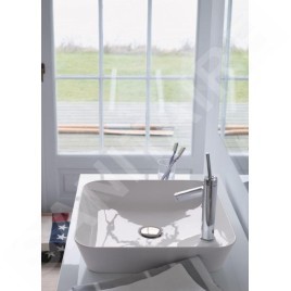 Duravit Cape Cod - Lavabo 460x460 mm, avec 1 trou pour robinetterie, DuraCeram, blanc mat 2340463200