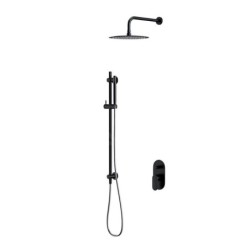 Cersanit Crea - Set de douche avec mitigeur encastré, avec corps d’encastrement, diamètre 25 cm, noir S952-009